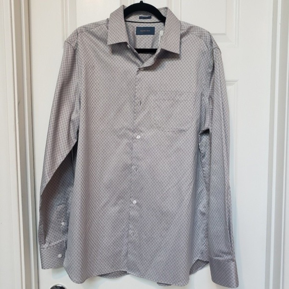 Fairline Men Button Down Refined Dress Shirt Slim L